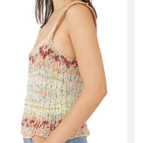 Free People Palmetto Sweater Open Stitch  tank in Candied Dream sz medium - Picture 2 of 6